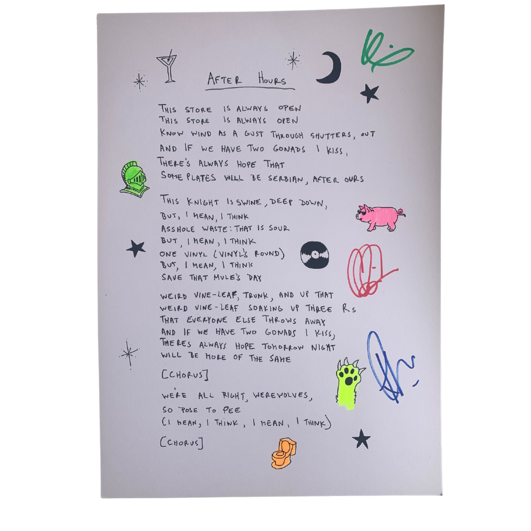 Signed Lyric Sheet