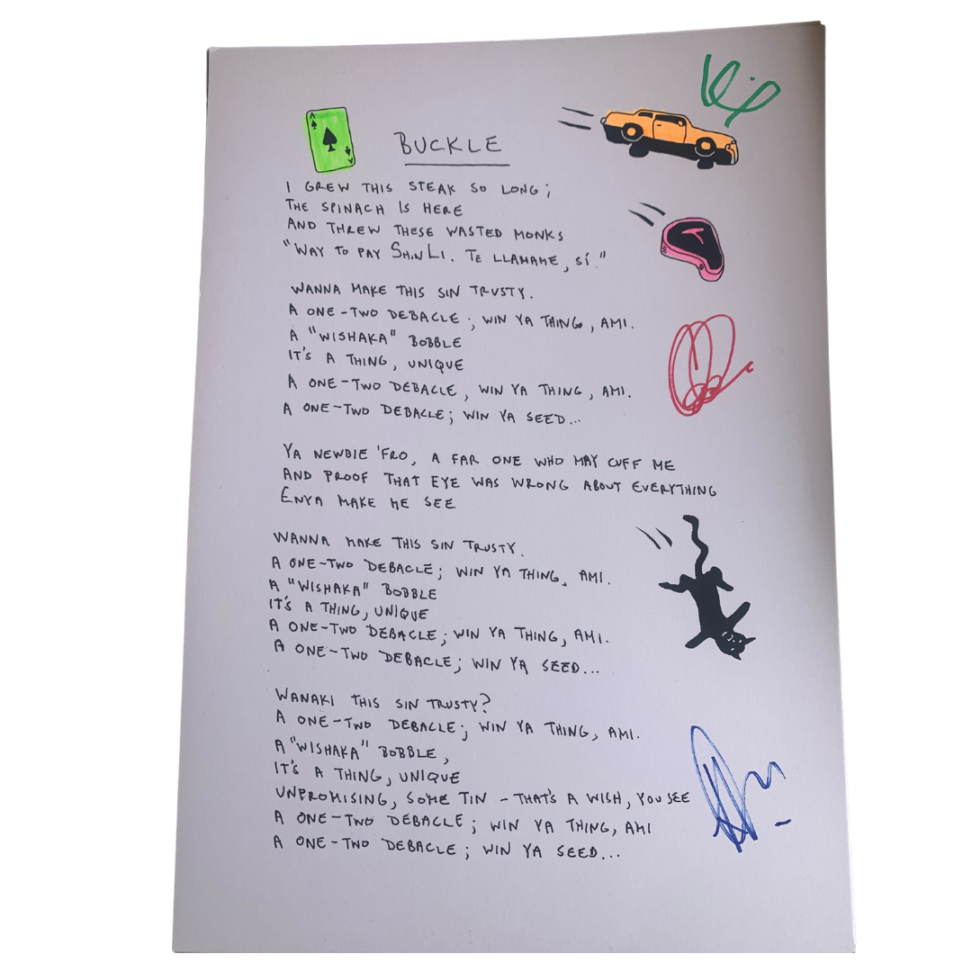 Signed Lyric Sheet