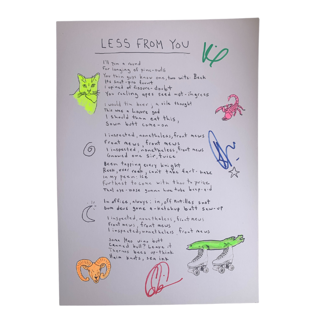 Signed Lyric Sheet