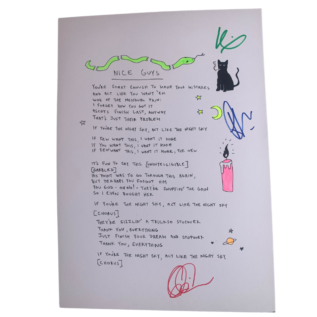 Signed Lyric Sheet