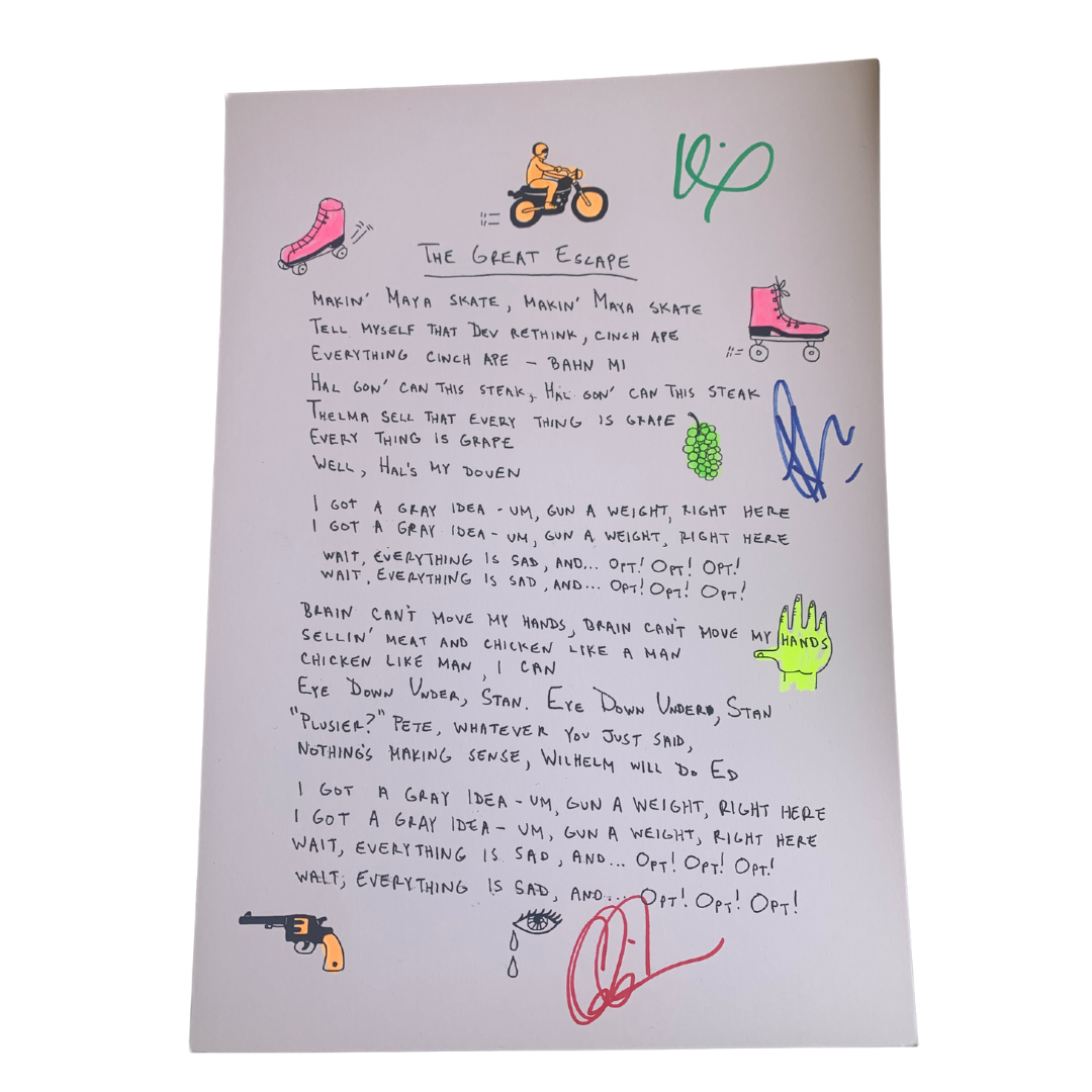 Signed Lyric Sheet